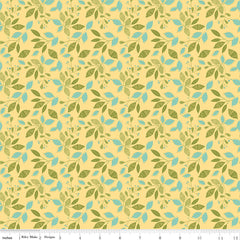 Adel in Spring Buttercream Leaves Yardage by Sandy Gervais for Riley Blake Designs