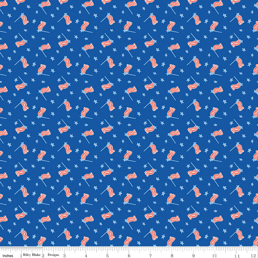 Red White & Bang! Royal Flags Yardage by Sandy Gervais for Riley Blake Designs