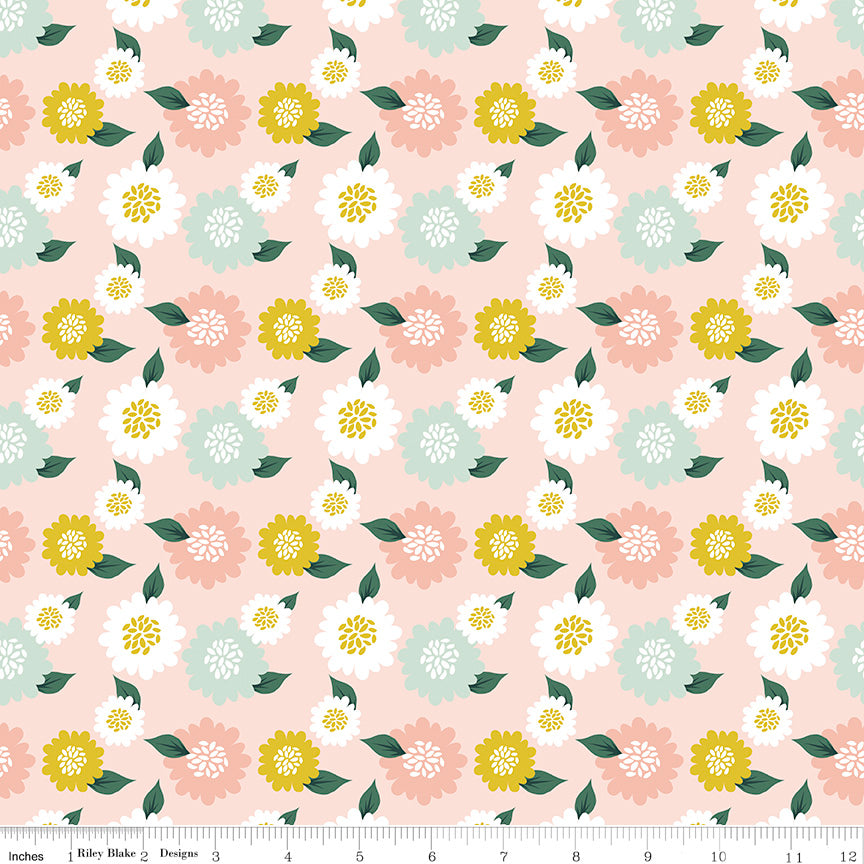 Hibiscus Blush Flowers Yardage by Simple Simon and Co. for Riley Blake Designs