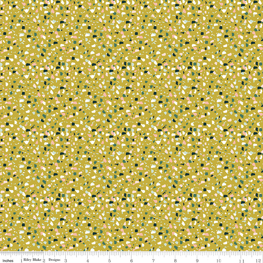 Hibiscus Citron Confetti Yardage by Simple Simon and Co. for Riley Blake Designs