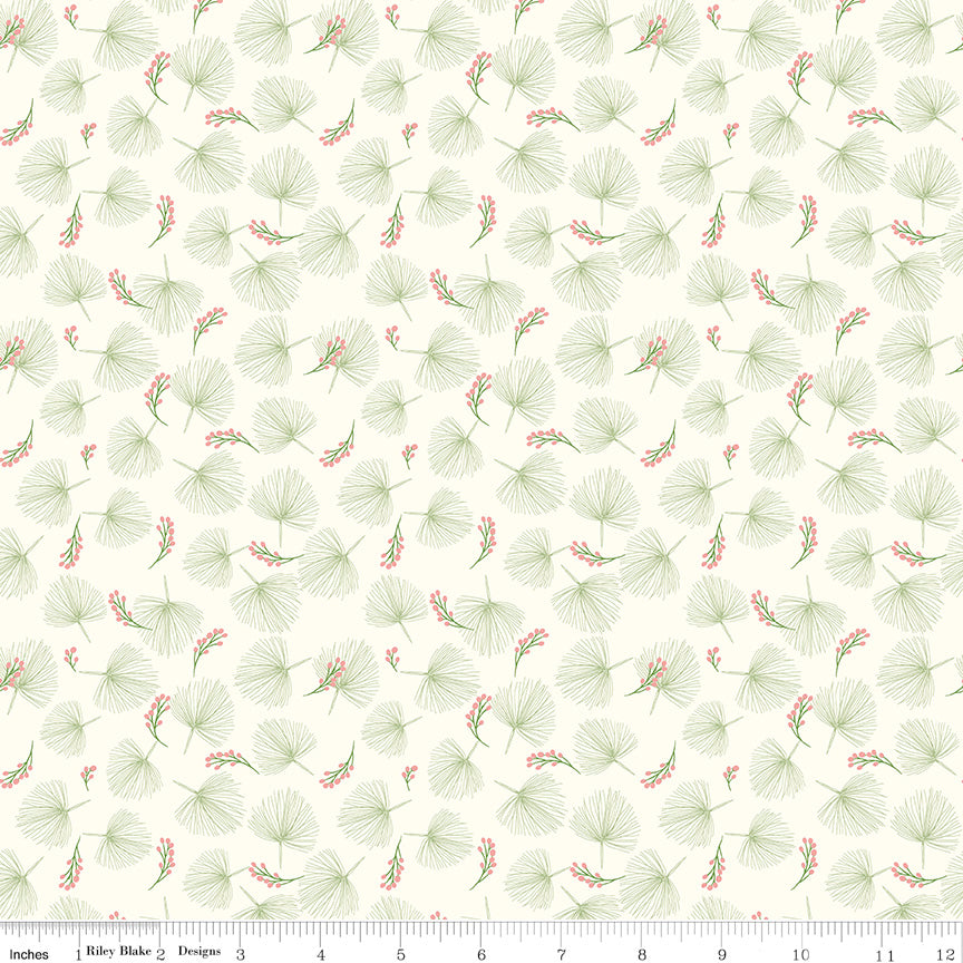 Enchanted Meadow Vintage White Pine Needles Yardage by Beverly McCullough for Riley Blake Designs
