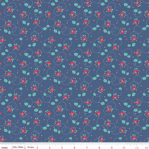 Enchanted Meadow Denim Bouquets Yardage by Beverly McCullough for Riley Blake Designs