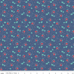 Enchanted Meadow Denim Bouquets Yardage by Beverly McCullough for Riley Blake Designs