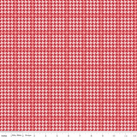 Enchanted Meadow Red Houndstooth Yardage by Beverly McCullough for Riley Blake Designs