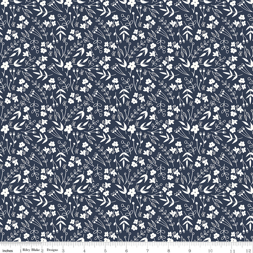 Daybreak Midnight Bouquets Yardage by Fran Gulick for Riley Blake Designs