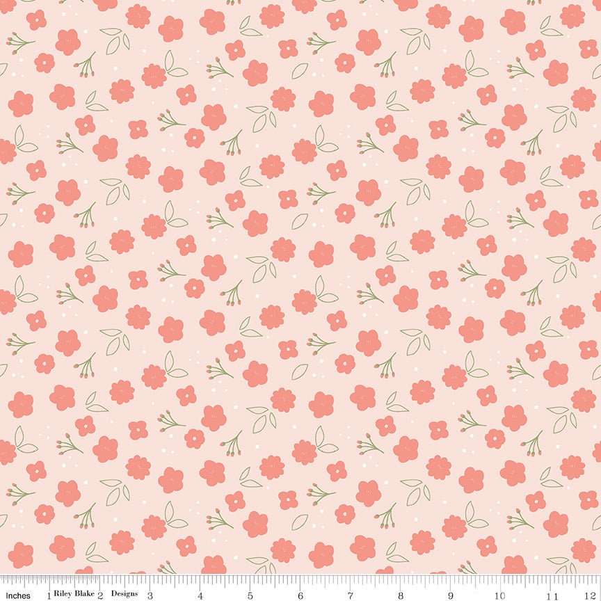 Daybreak Blush Flowers Yardage by Fran Gulick for Riley Blake Designs