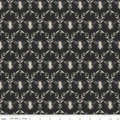 Honey Bee Black Damask yardage by My Mind's Eye for Riley Blake Designs