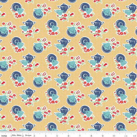 Cook Book Daisy Dishes Yardage by Lori Holt for Riley Blake Designs