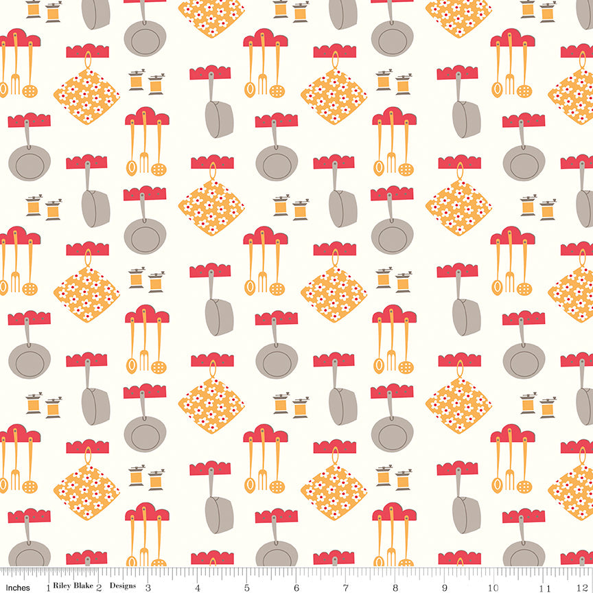 Cook Book Daisy Dinner Yardage by Lori Holt for Riley Blake Designs