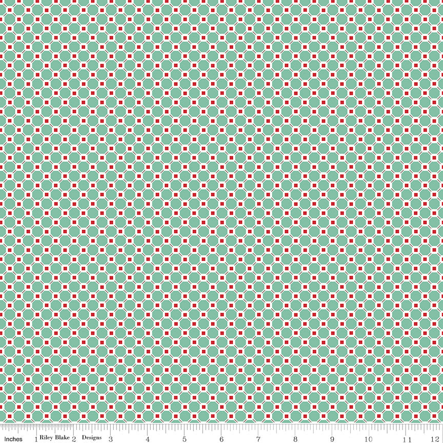Cook Book Seaglass Kitchen Tile Yardage by Lori Holt for Riley Blake Designs
