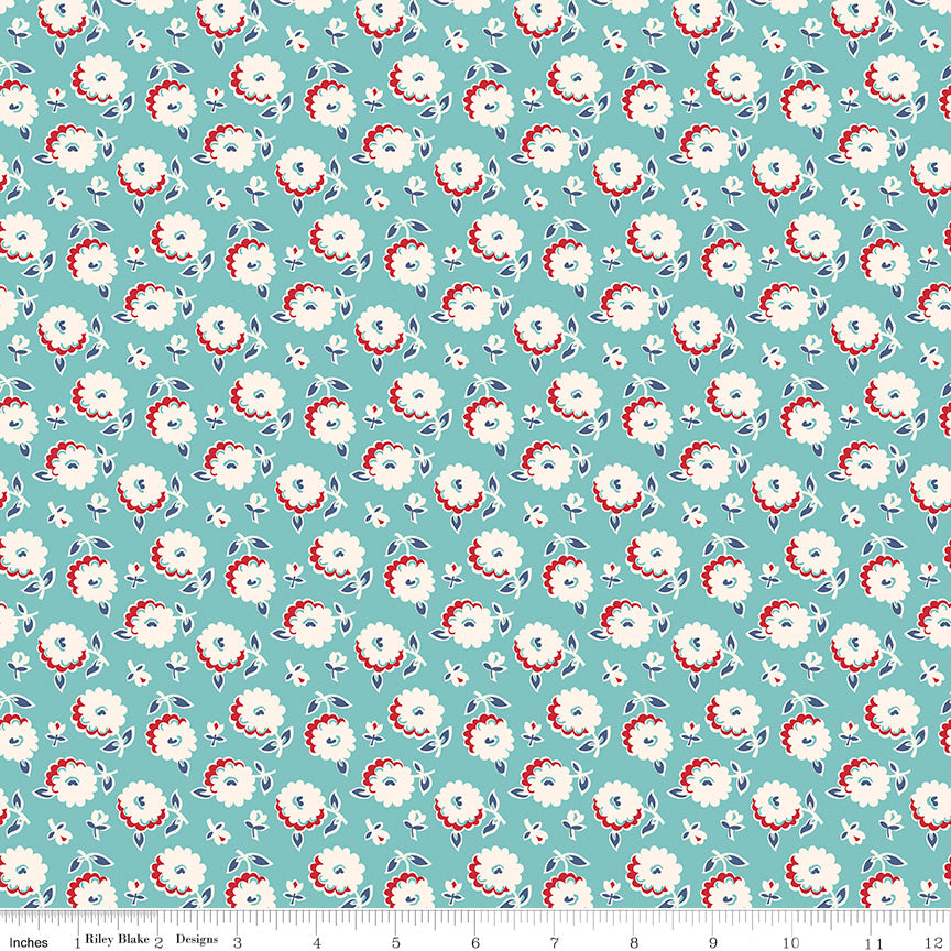 Cook Book Cottage Mums Yardage by Lori Holt for Riley Blake Designs