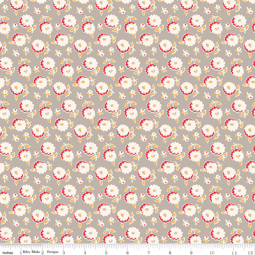 Cook Book Pewter Mums Yardage by Lori Holt for Riley Blake Designs