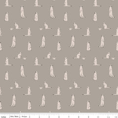 The Waterhole Gray Meerkat Yardage by Gabrielle Neil Design for Riley Blake Designs