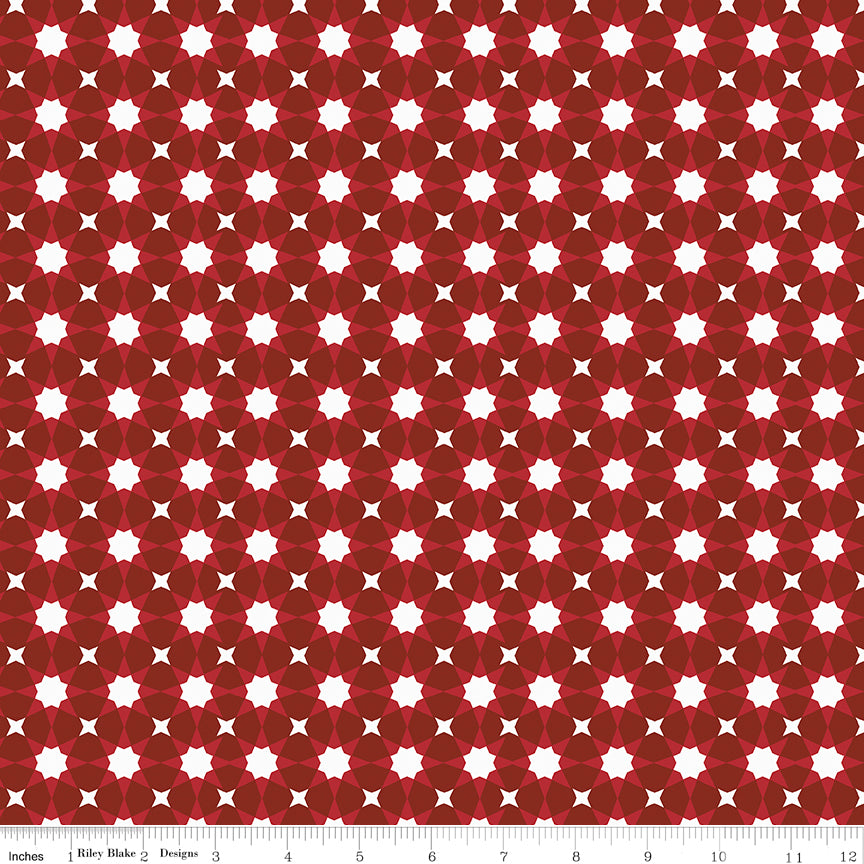 American Dream Red Geometric Yardage by Dani Mogstad for Riley Blake Designs