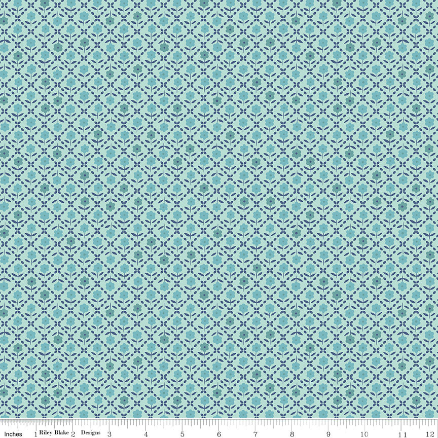 Bee Plaids Cottage Zinnia Yardage by Lori Holt for Riley Blake Designs