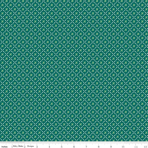 Bee Plaids Jade Barn Dance Yardage by Lori Holt for Riley Blake Designs