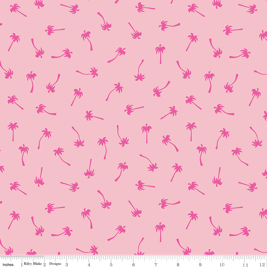 Sunshine Blvd Pink Palm Trees Yardage by Amber Kemp-Gerstel for Riley Blake Designs