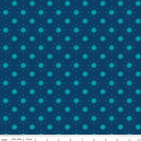 Sunshine Blvd Navy Suns Yardage by Amber Kemp-Gerstel for Riley Blake Designs