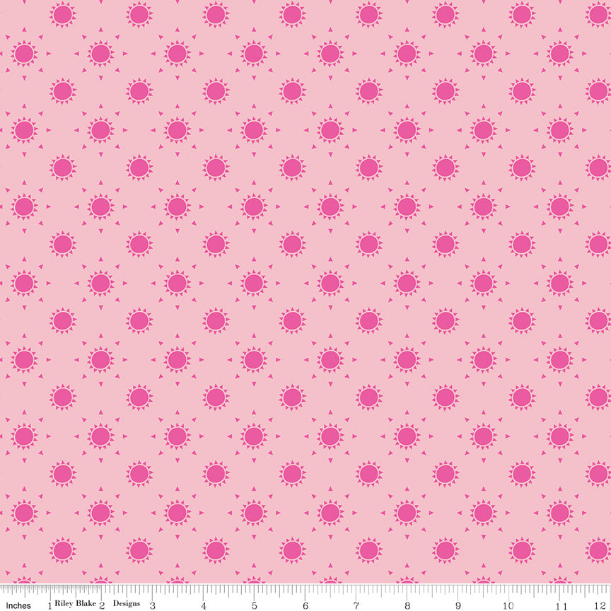 Sunshine Blvd Pink Suns Yardage by Amber Kemp-Gerstel for Riley Blake Designs
