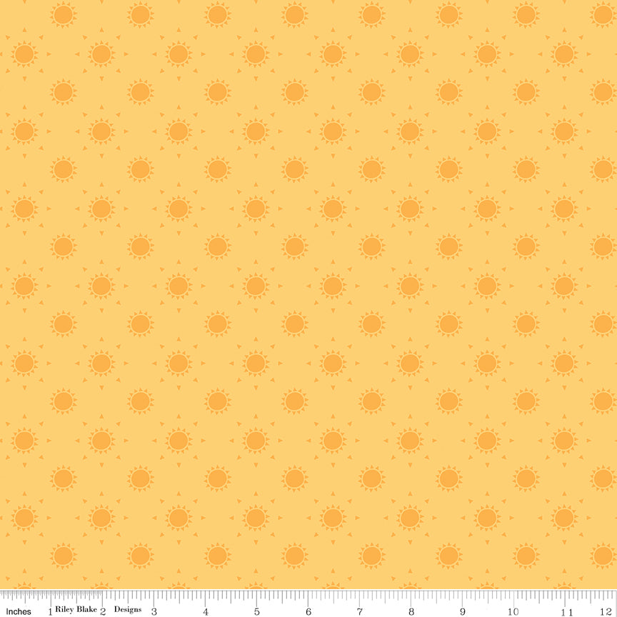 Sunshine Blvd Yellow Suns Yardage by Amber Kemp-Gerstel for Riley Blake Designs