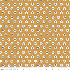 Love You S'more Gold Badges Yardage by Gracey Larson for Riley Blake Designs