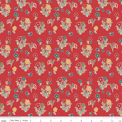 Love You S'more Red Floral Yardage by Gracey Larson for Riley Blake Designs