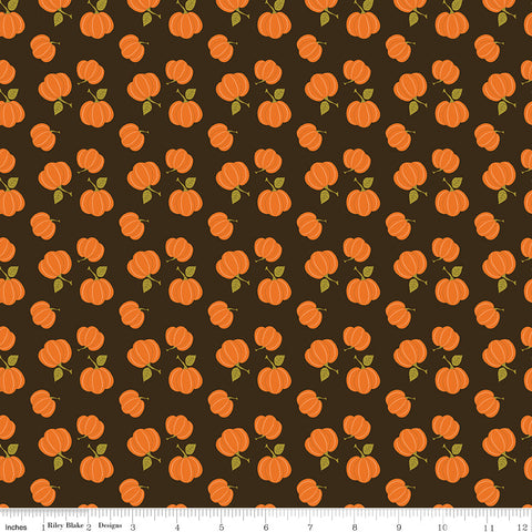 Awesome Autumn Raisin Pumpkins Yardage by Sandy Gervais for Riley Blake Designs
