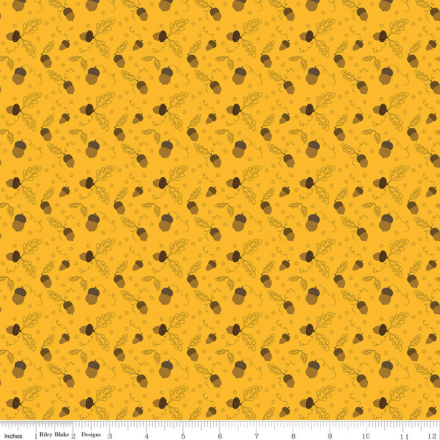 Awesome Autumn Saffron Acorns Yardage by Sandy Gervais for Riley Blake Designs