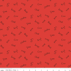 Coloring On The Farm Red Words Yardage by Riley Blake Designs