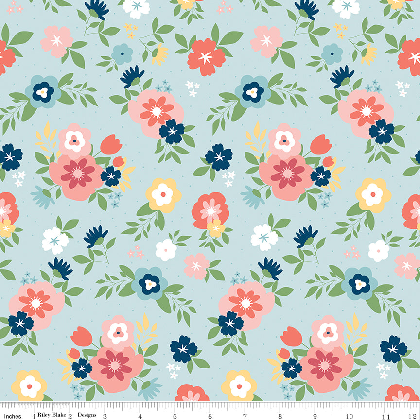 Sew Much Fun Sky Main Yardage by Echo Park Paper for Riley Blake Designs