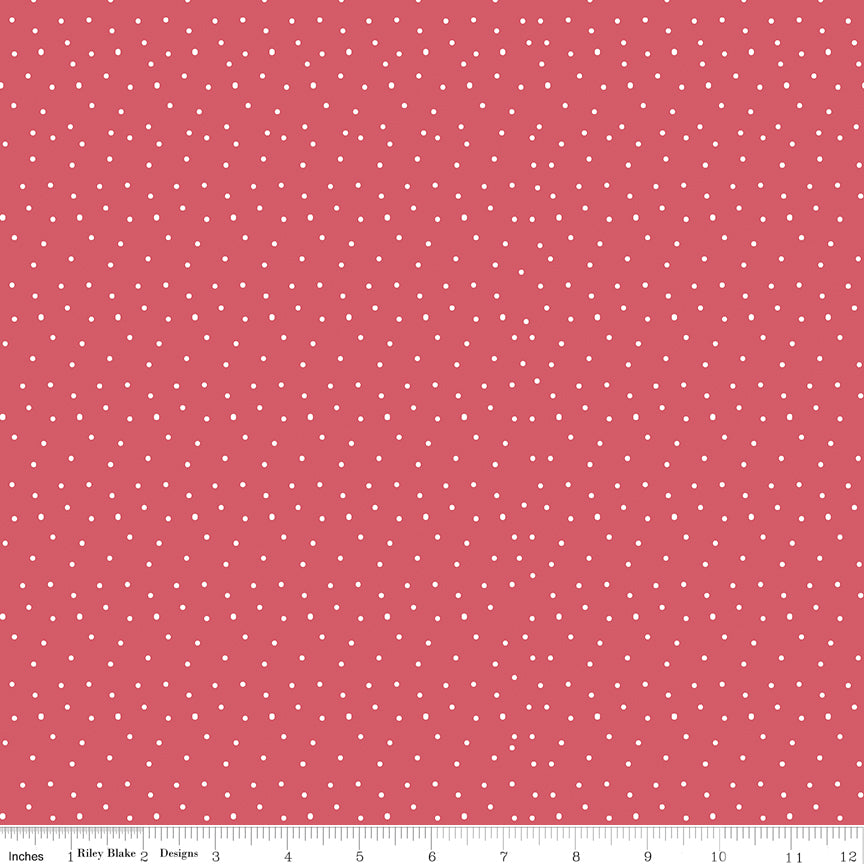 Sew Much Fun Tea Rose Dots Yardage by Echo Park Paper for Riley Blake Designs