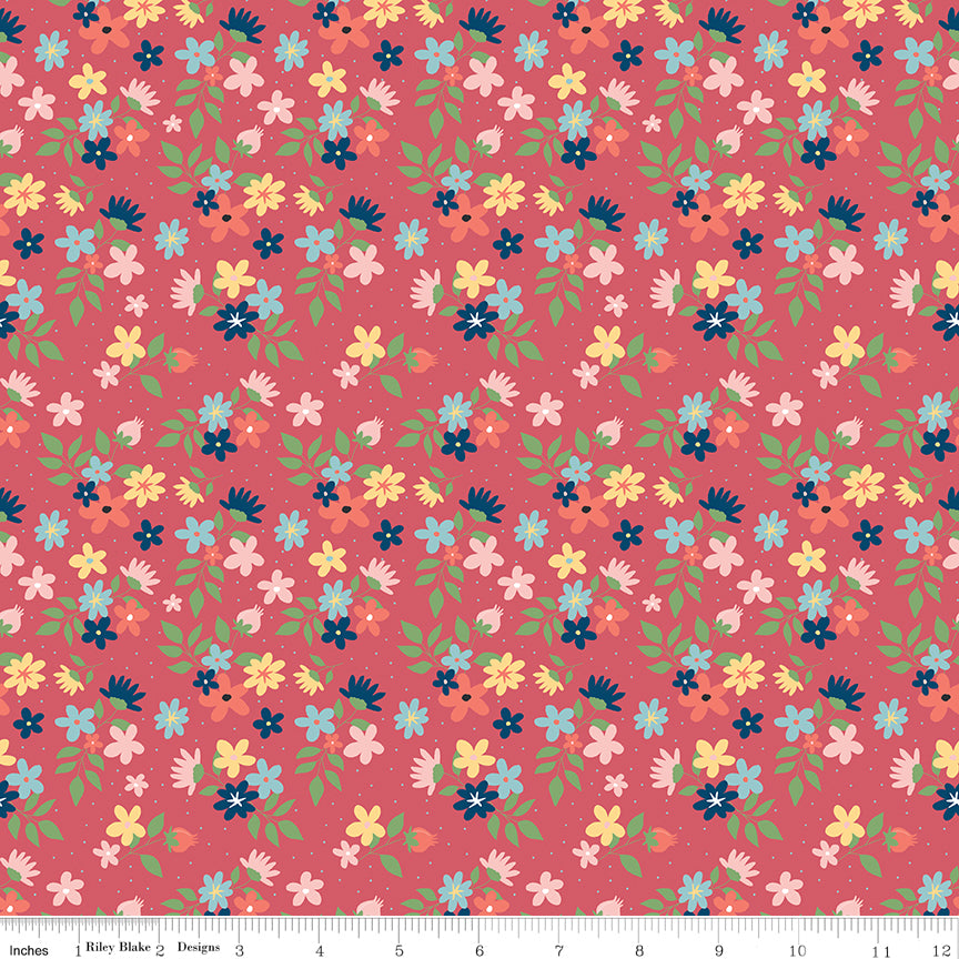 Sew Much Fun Tea Rose Floral Yardage by Echo Park Paper for Riley Blake Designs
