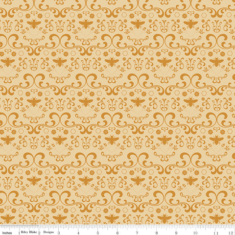 Daisy Fields Light Honey Damask Yardage by Beverly McCullough for Riley Blake Designs
