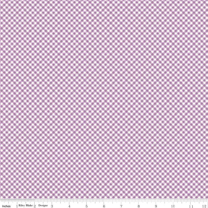 Bee Ginghams Plum Rebecca Yardage by Lori Holt for Riley Blake Designs