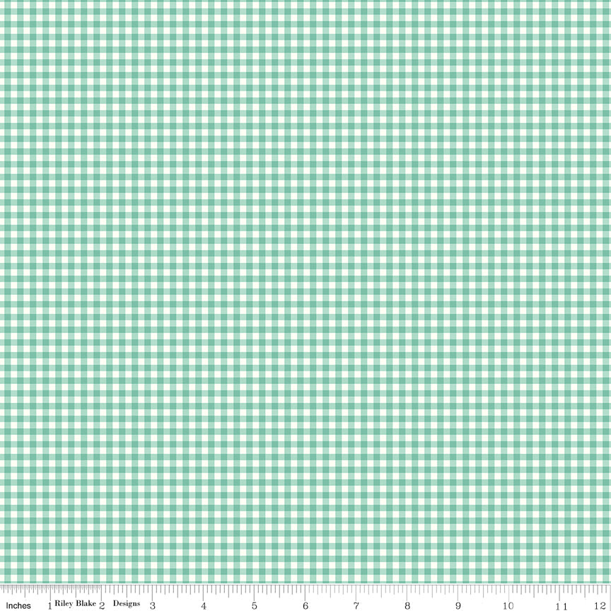 Bee Ginghams Sea Glass Camille Yardage by Lori Holt for Riley Blake Designs