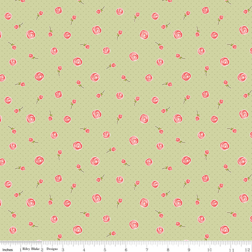 Fable Sage Buds Yardage by Jill Finley for Riley Blake Designs