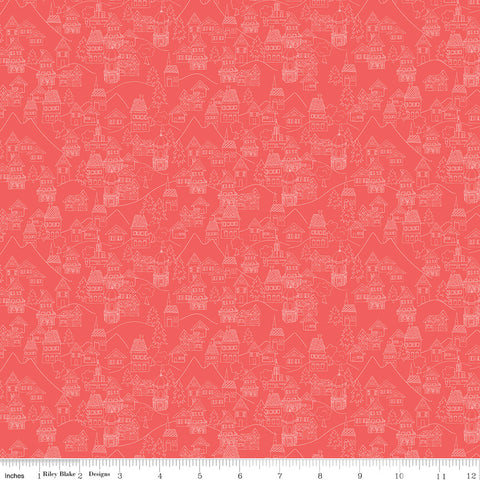 Fable Coral Village Yardage by Jill Finley for Riley Blake Designs