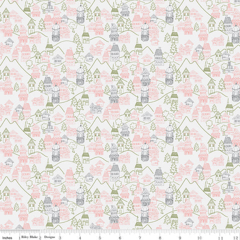 Fable Off White Village Yardage by Jill Finley for Riley Blake Designs