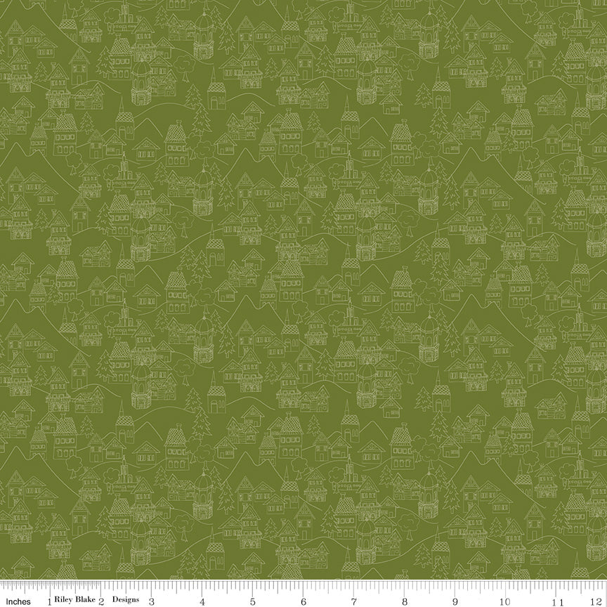 Fable Olive Village Yardage by Jill Finley for Riley Blake Designs