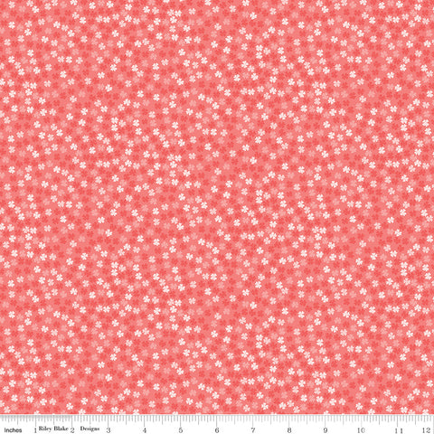 Fable Coral Tiny Blooms Yardage by Jill Finley for Riley Blake Designs