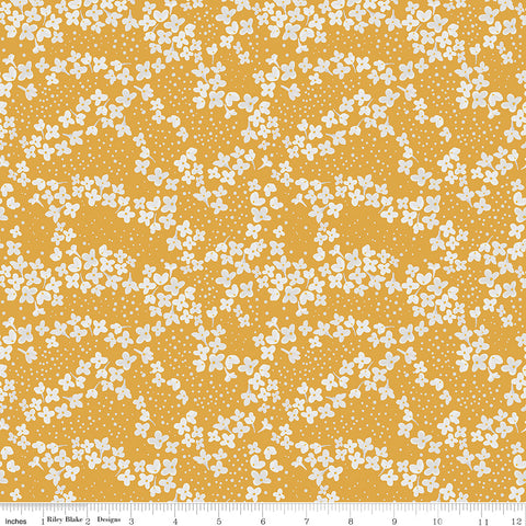 With A Flourish Mustard Blossoms Yardage by Simple Simon and Co. for Riley Blake Designs