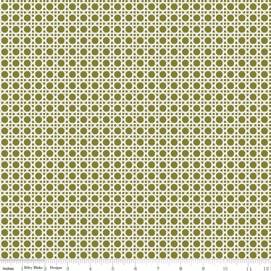 With A Flourish Green Weave Yardage by Simple Simon and Co. for Riley Blake Designs