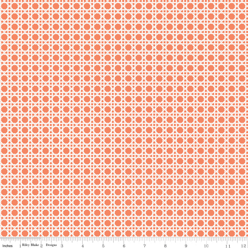 With A Flourish Salmon Weave Yardage by Simple Simon and Co. for Riley Blake Designs
