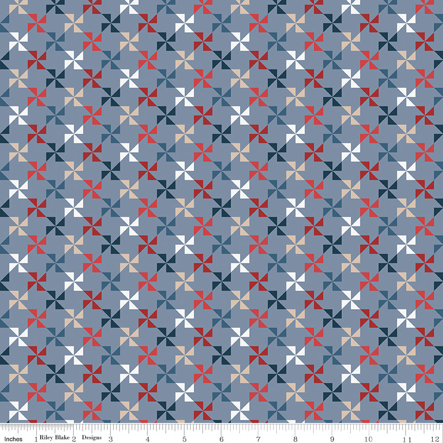 Red White And True Stone Pinwheels Yardage by Dani Mogstad for Riley Blake Designs