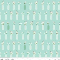 Sweet Acres Songbird Vintage Milk Vases Yardage by Beverly McCullough for Riley Blake Designs