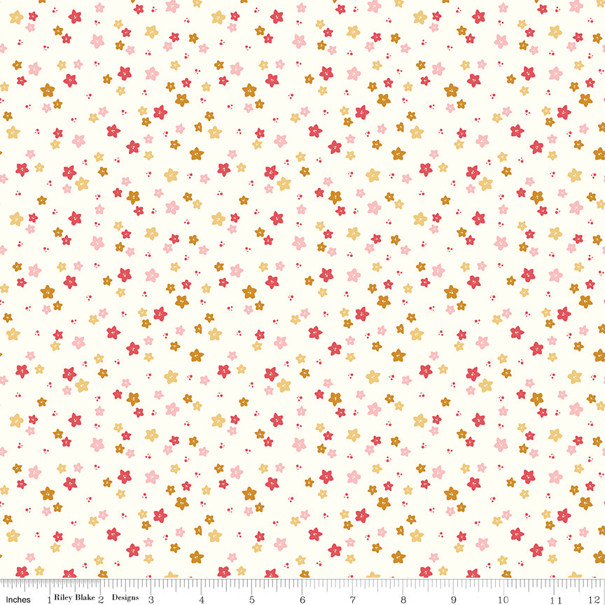 Sweet Acres Cloud Scattered Flowers Yardage by Beverly McCullough for Riley Blake Designs