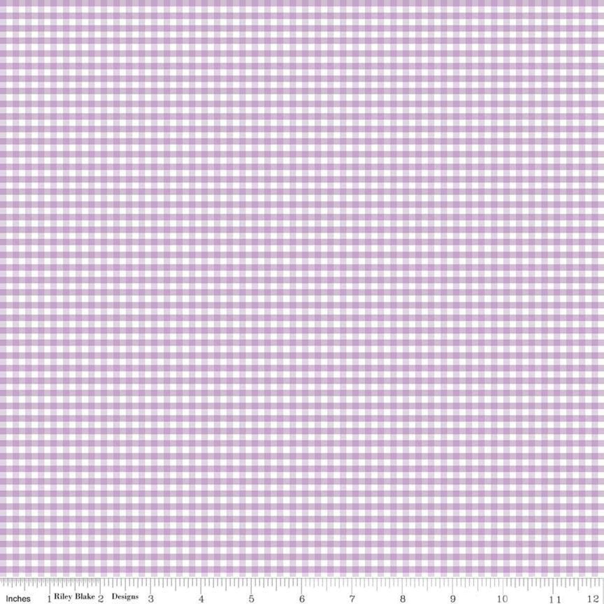 1/8" Small Lavendar Gingham Yardage by Riley Blake Designs