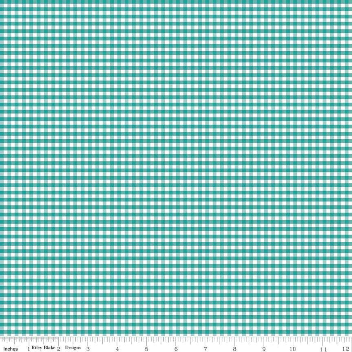 1/8" Small Teal Gingham Yardage by Riley Blake Designs