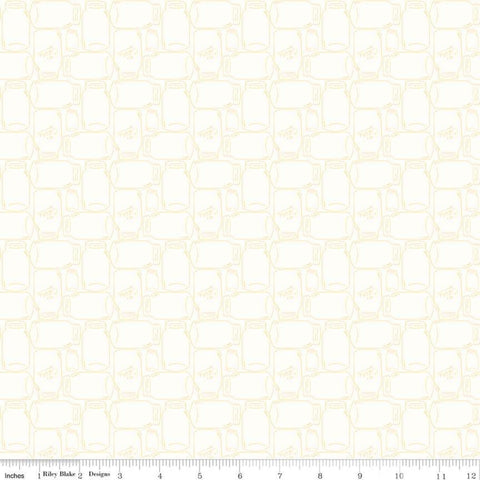 Bee Backgrounds Yellow Canning Jar Yardage by Lori Holt for Riley Blake Designs