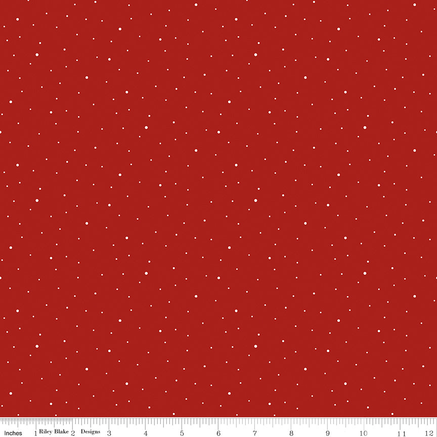 Dapple Dot Barn Red Yardage by the RBD Designers for Riley Blake Designs